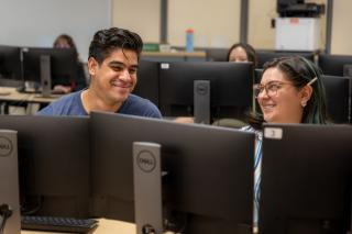 Students at computers