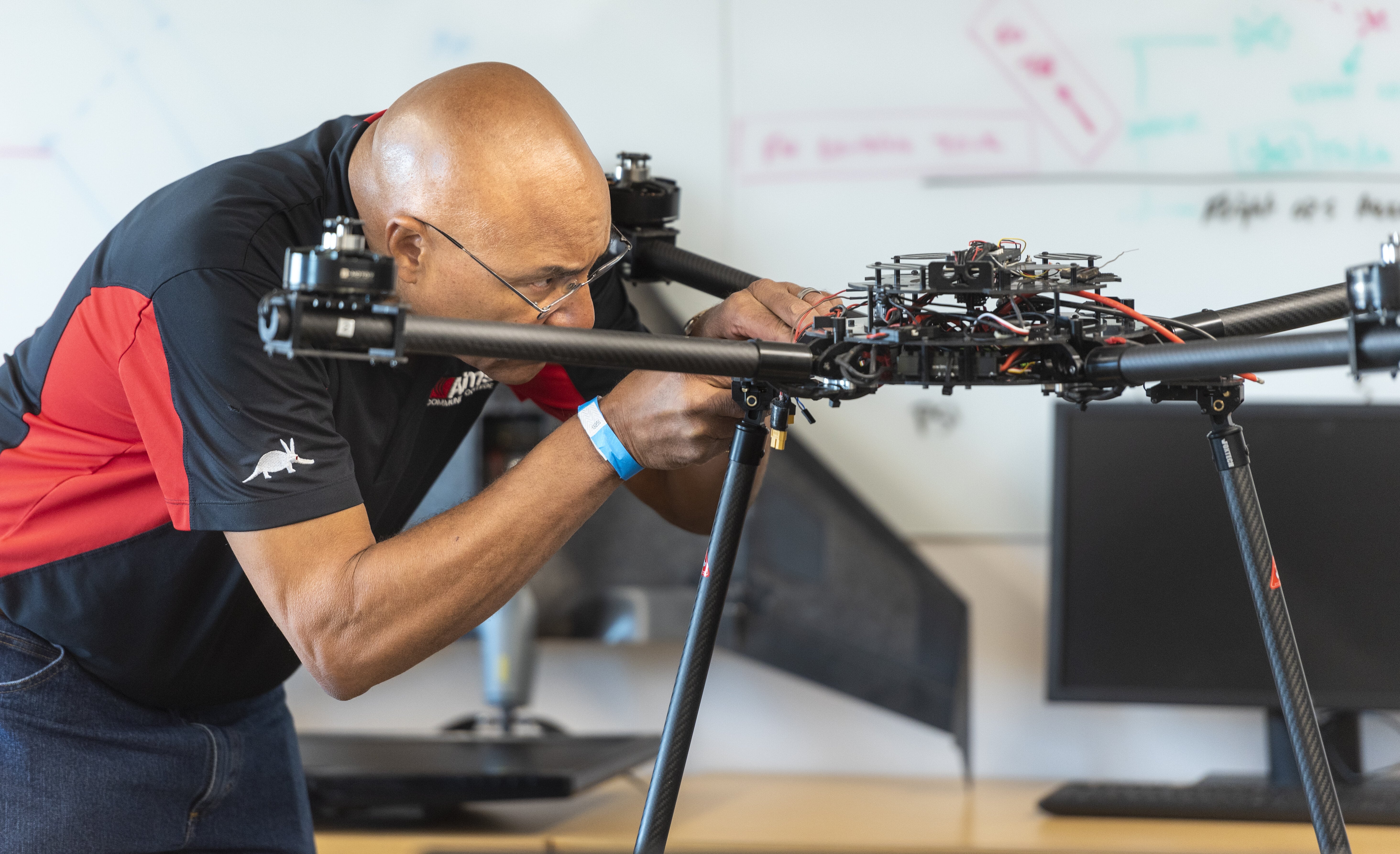 Aims instructor working on a UAS