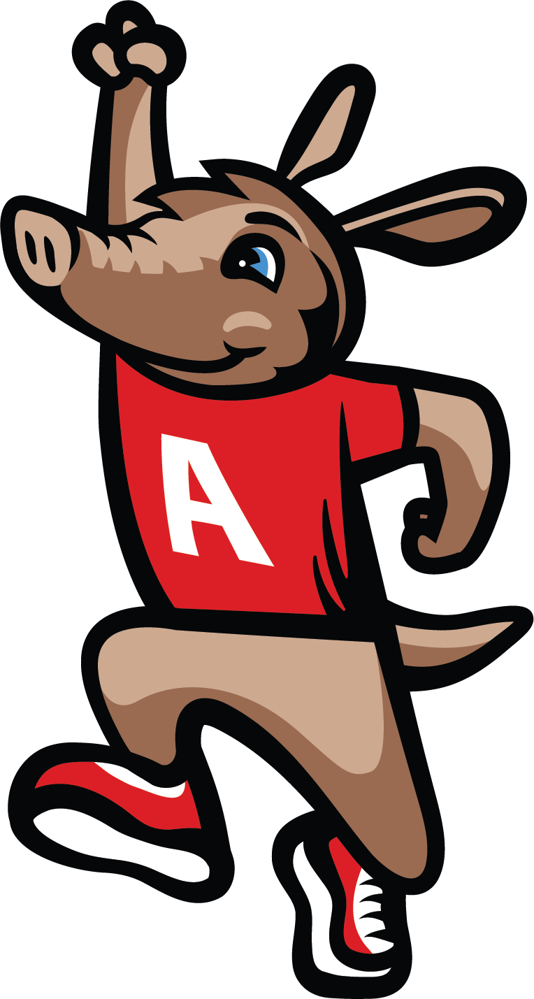 Arty the Aardvark logo with Arty jumping in the air