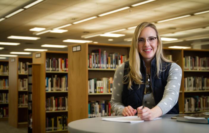 Woman in Library