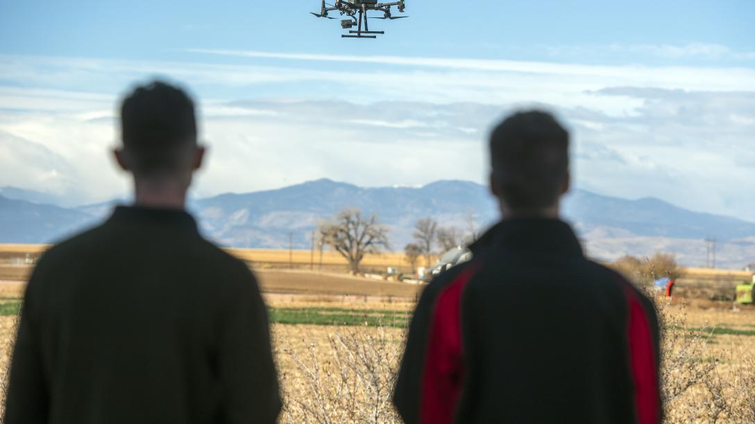 Drone Pilot Training at the Aims Windsor Campus with A Rocky Mountain View