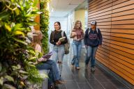 students walking in hallway of Fort Lupton Campus