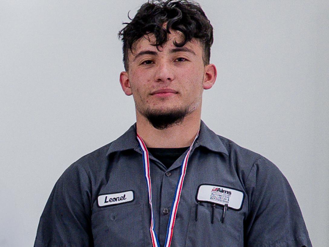 Mario Saenz with a gold medal around his neck.