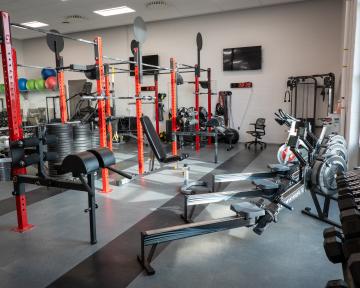 Gym equipment at the Windsor Campus Public Safety Institute gym