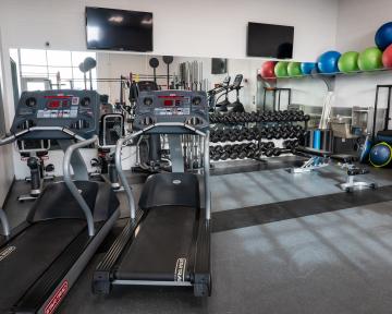 Gym equipment at the Windsor Campus Public Safety Institute gym